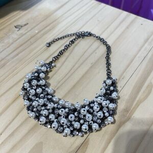 Lia Sophia Elegant Pearl and Silver Necklace